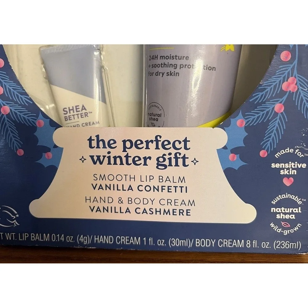 EOS Limited Edition Set W/ Lip Balm Shea Better Hand Cream & Body Cream Vanilla